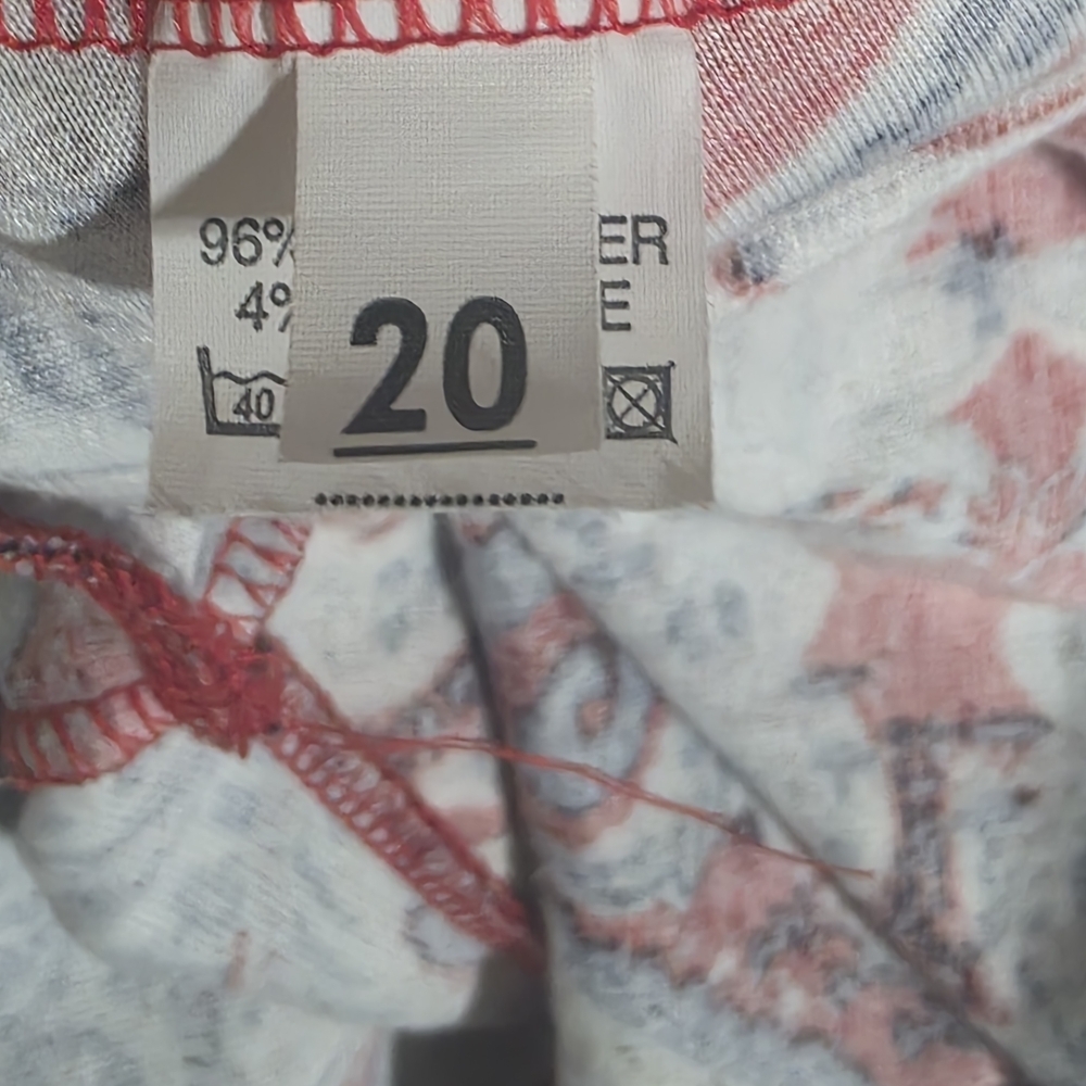 Club L Paisley Print Dress Size 20 | Red Blue V-Neck Fit & Flare Stretch image 3